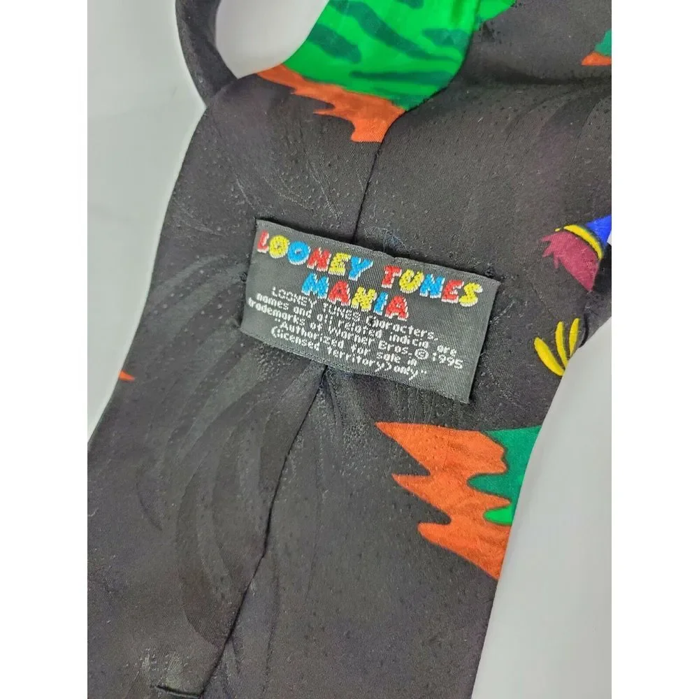Vintage 90s Looney Tunes Bugs Bunny‎ Taz Devil Golf Tie Silk Collectible